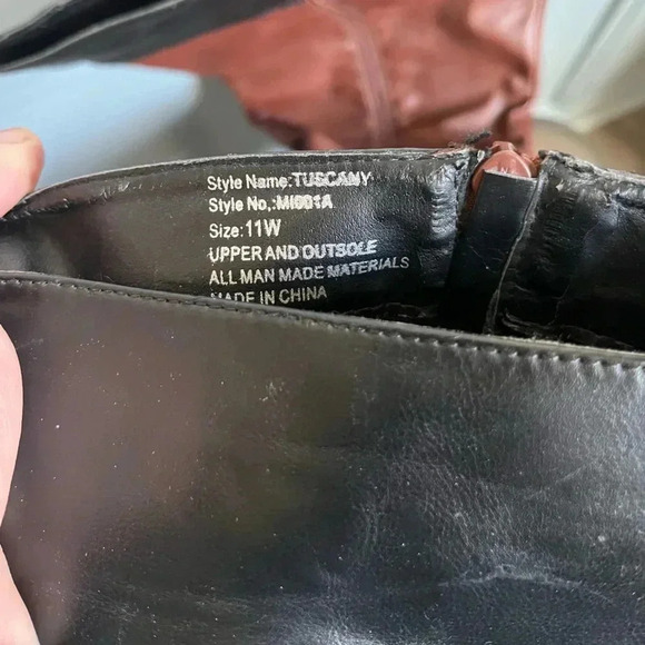 Boot Shoes | Brown W Black Trim Boots Wide Calf. Size 11 - Picture 6 of 6